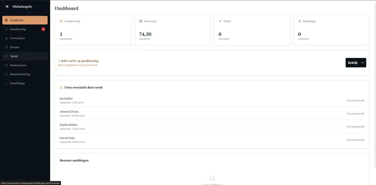 Maatwerk horeca-app voor planning en urenregistratie